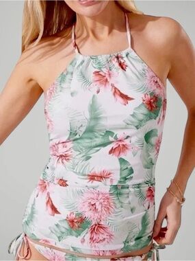 NWT Tommy Bahama Breezy Botanical High Neck Tankini Top Medium